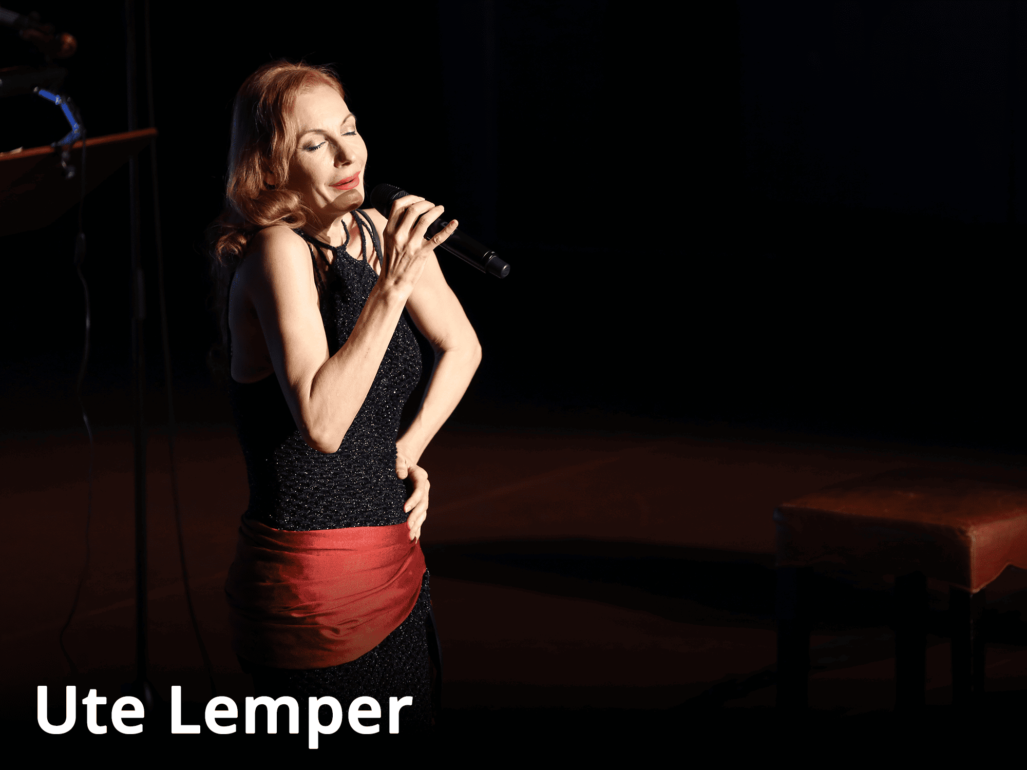 Ute Lemper bei ihrem Auftritt auf der PASS Late Year Benefiz Bühne in der Alten Oper in Frankfurt.